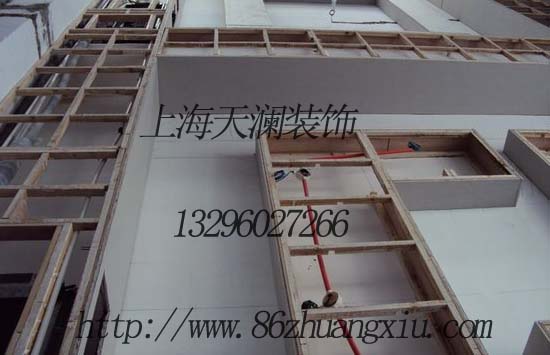 上海办公室装修-木工施工图片