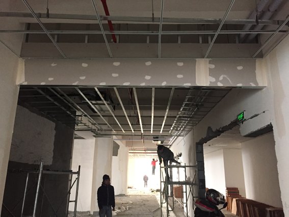 松江新桥办公室装潢吊顶施工图片 松江新桥办公室装潢吊顶施工图片
